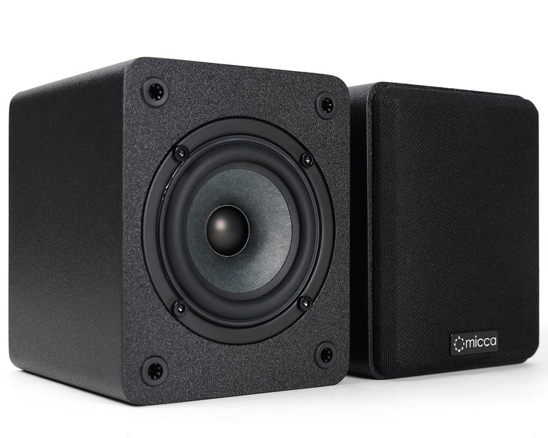 Micca COVO-S 2-Way Passive Bookshelf Speakers, Amplifier Required, Not for Turntable, 3-Inch Woofer, 0.75-Inch Tweeter, Wall Mountable, Pair, Black - Image 4